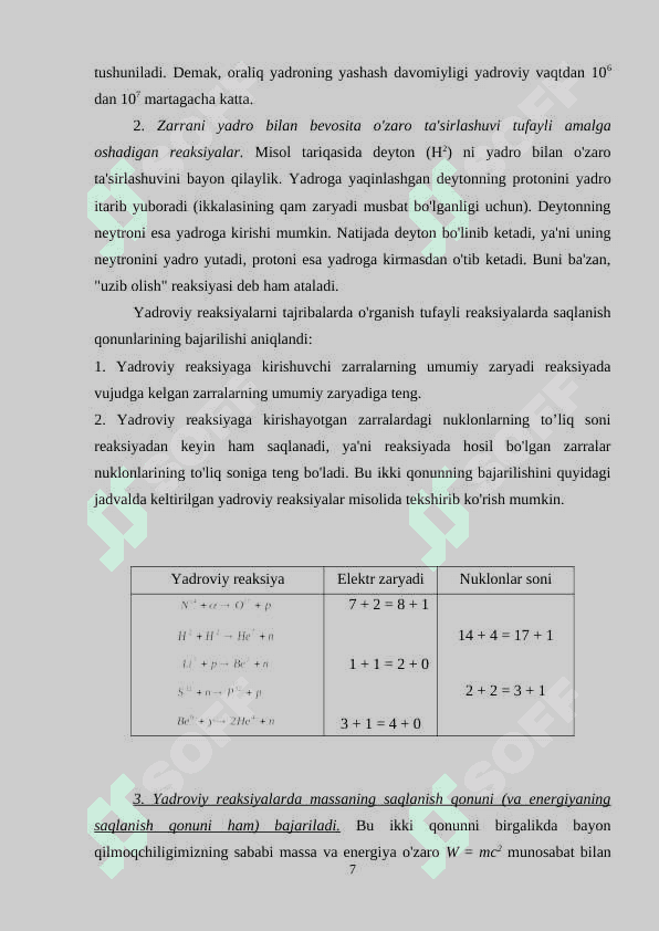 ELEKTRO YADRO REAKSIYALARI. 7