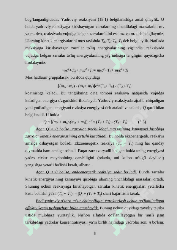 ELEKTRO YADRO REAKSIYALARI. 8