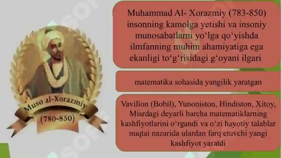 Abu Abdulloh Muhammad Ibn Muso Xorazmiyning didaktik g‘oyalari 4