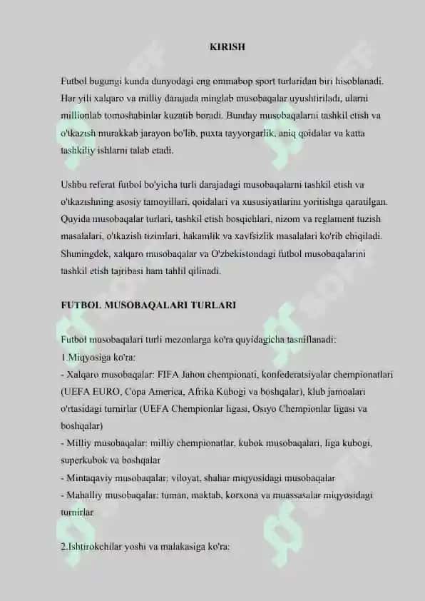 Futbol musobaqalarni tashkil qilish va o’tkazish qoidalari 2