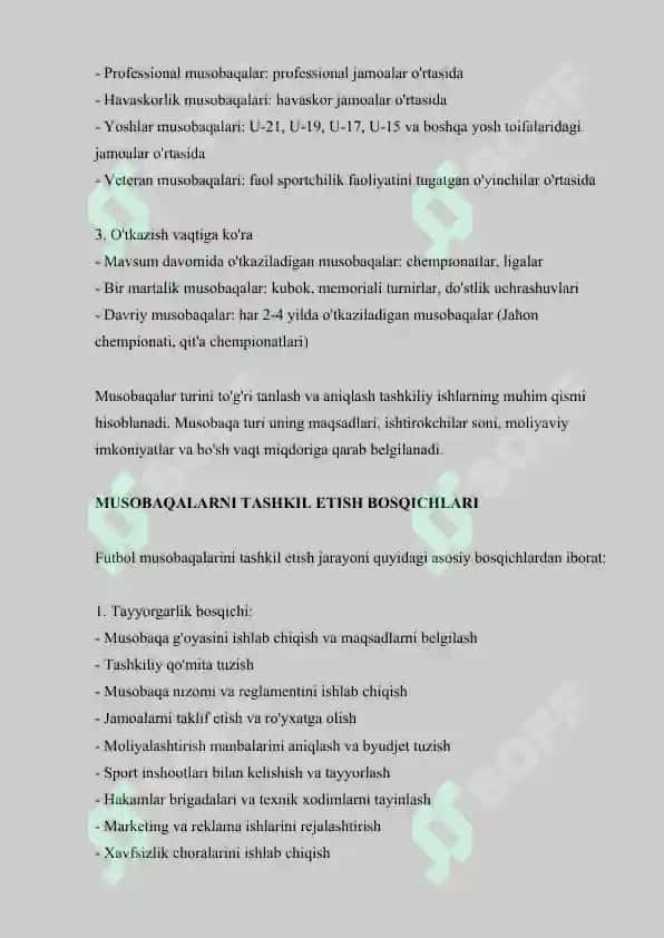 Futbol musobaqalarni tashkil qilish va o’tkazish qoidalari 3