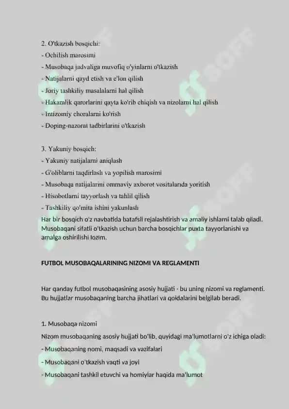 Futbol musobaqalarni tashkil qilish va o’tkazish qoidalari 4