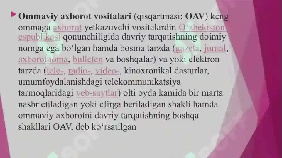 Ommaviy axborot vositalarining (gazeta, TV, radio) bugungi kunda tutgan o‘rni 2