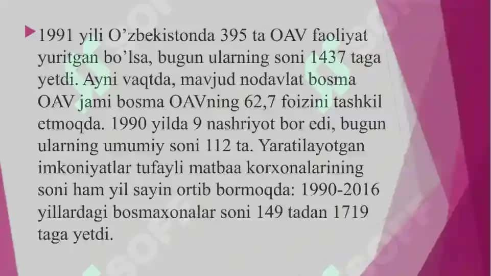Ommaviy axborot vositalarining (gazeta, TV, radio) bugungi kunda tutgan o‘rni 4