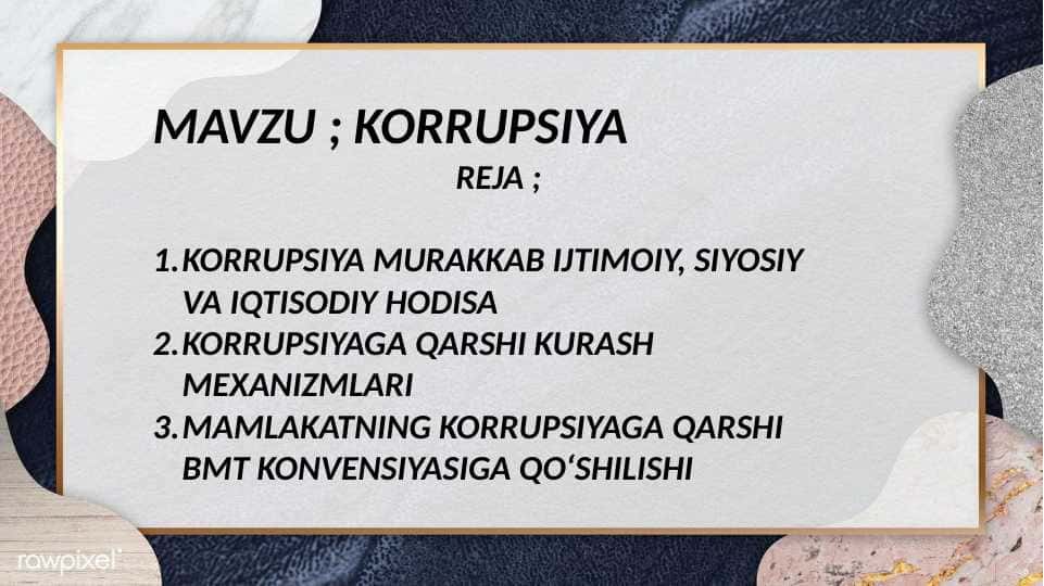 KORRUPSIYA