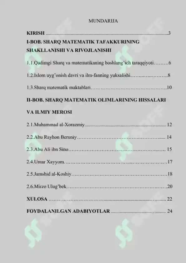 mavzu; sharq olimlarining matematikaga qo'shgan hissalari 2