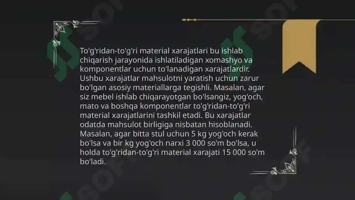 Ishlab chiqarish xarajatlarining tarkibi tasnifi turlari 3