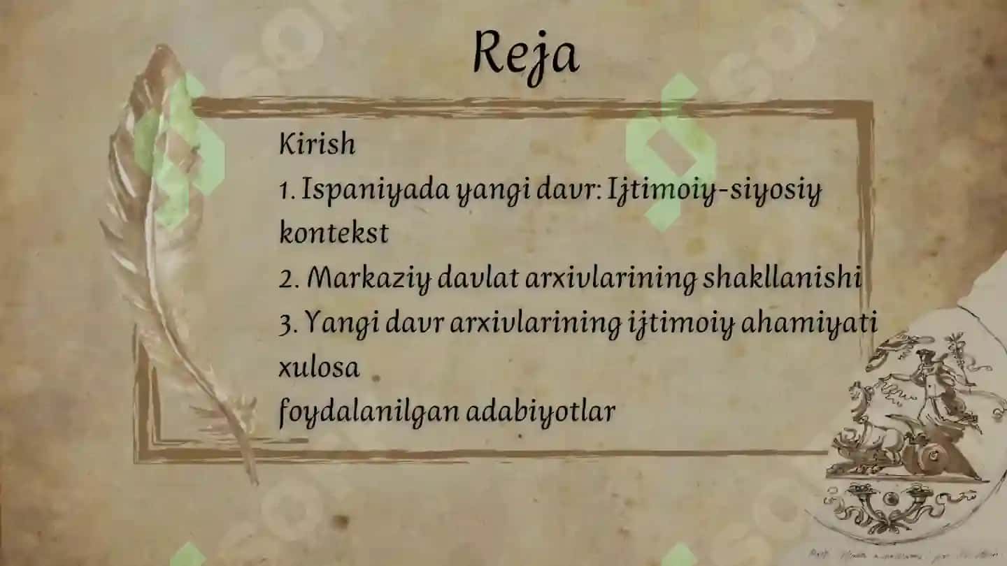 Ispaniyada yangi davrda ijtimoiy-siyosiy vaziyat Ispaniyadagi Markaziy davlat arxivlari tarixi 2