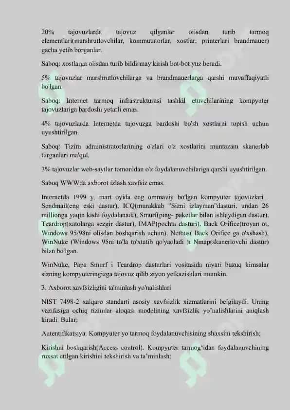 Axborotlarni himoya qilish usullari va axborot xavfsizligi 4