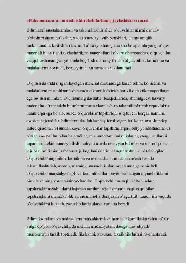 BAXS MUNOZARA USULLARINING MASHG'ULOTDA QULLANILISHI 3