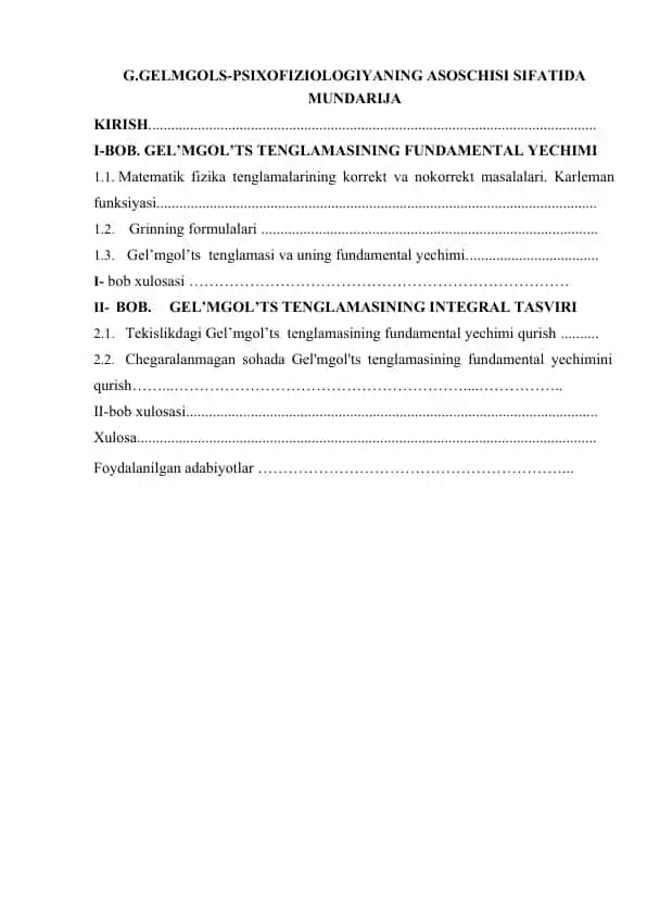 g.gelmgols-psixofiziologiyaning asoschisi sifatida 1