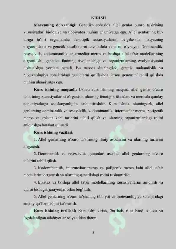 Allel genlar o’zaro ta’sirining xususiyatları 3