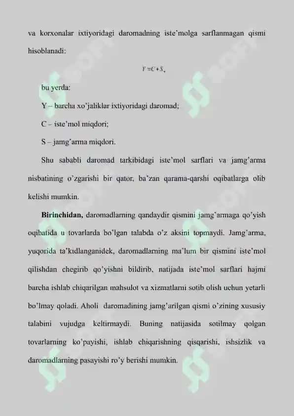Jamg'arish va investitsiya funksiyalari kursss 5