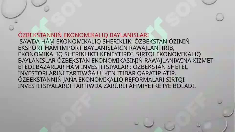 Ozbekistannin xaliq araliq shoklemler menen birge islesiwi 4