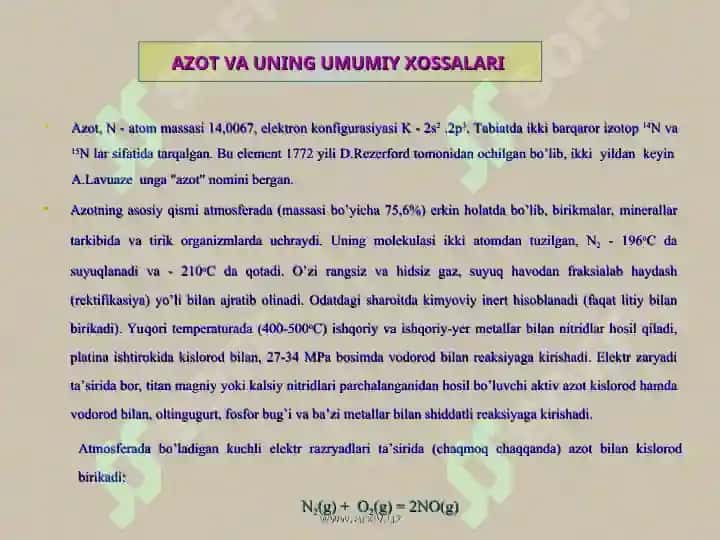 Davriy sistemaning V guruh asosiy guruhchasi elementlarining umumiy tavsifi 3