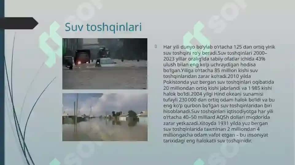 Oqar suvlar, daryo va dengizlarning geologik ishi 2