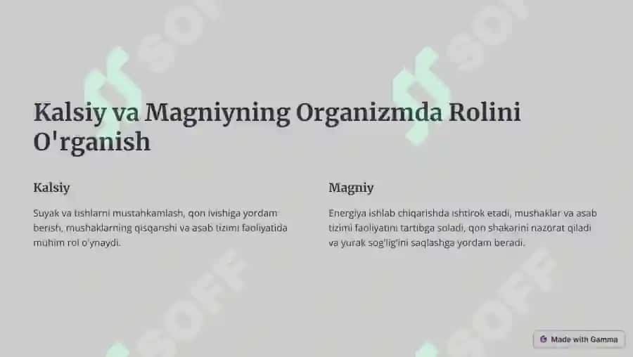 Kalsiy va Magniy 2