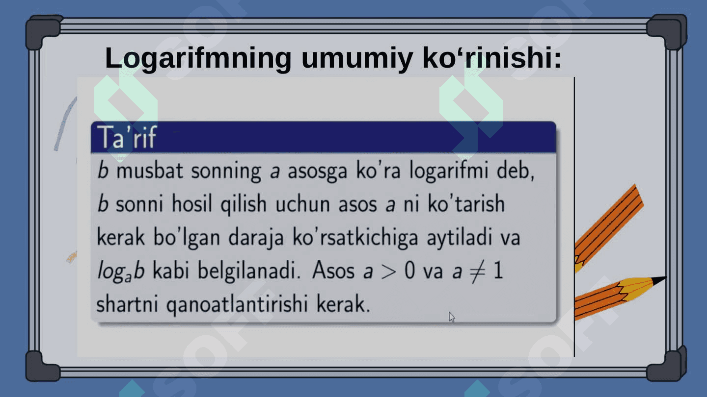 Logarifmik funksiya va uning hossalari 4