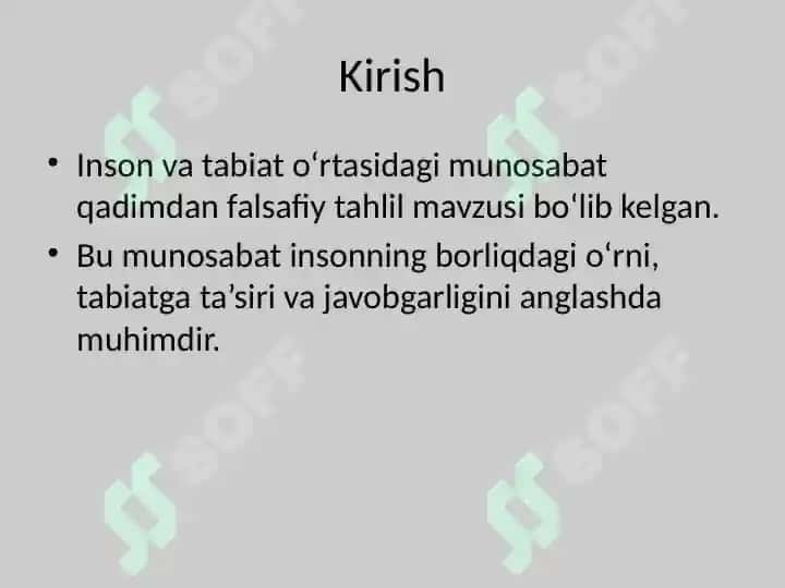 inson va tabiat munosabatining falsafiy qarashlari 2