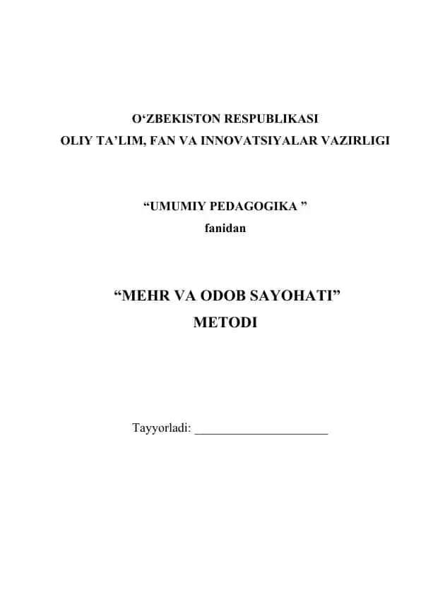 MEHR VA ODOB SAYOHATI 1
