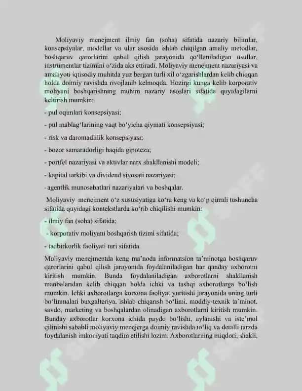 Mustaqil ish mavzusi: Moliyaviy menejmentni matematik asoslariM 3