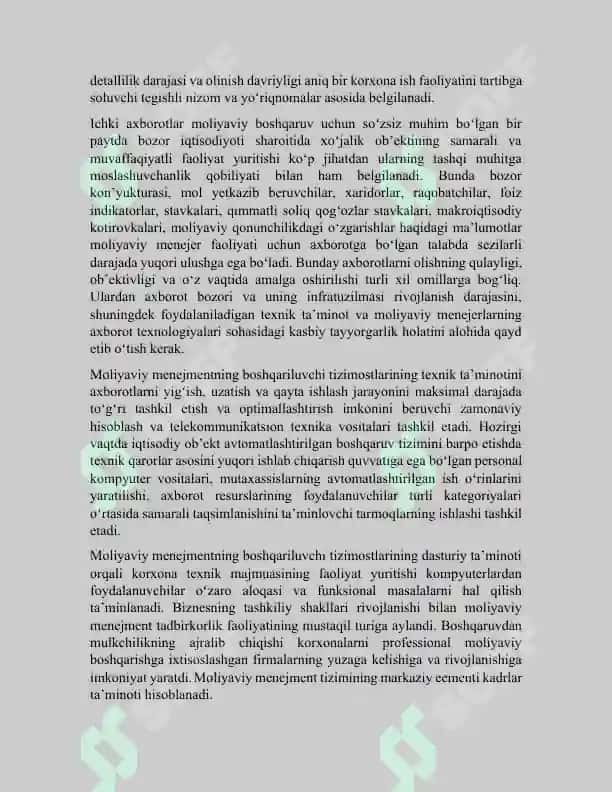 Mustaqil ish mavzusi: Moliyaviy menejmentni matematik asoslariM 4