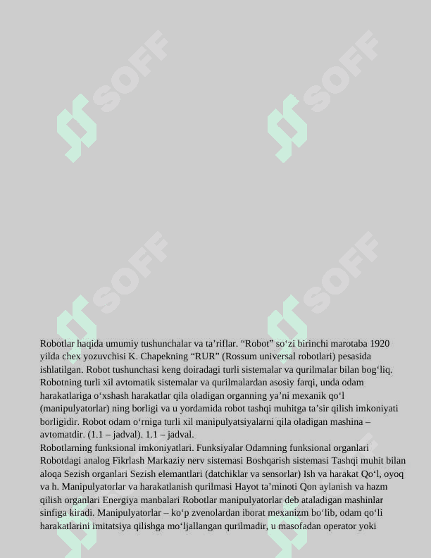 Robotolar va robototexnik vositalarni loyihalashtirish vazifalarining qoʻyilishi 2