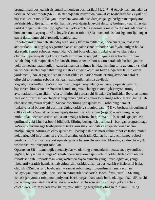 Robotolar va robototexnik vositalarni loyihalashtirish vazifalarining qoʻyilishi 3