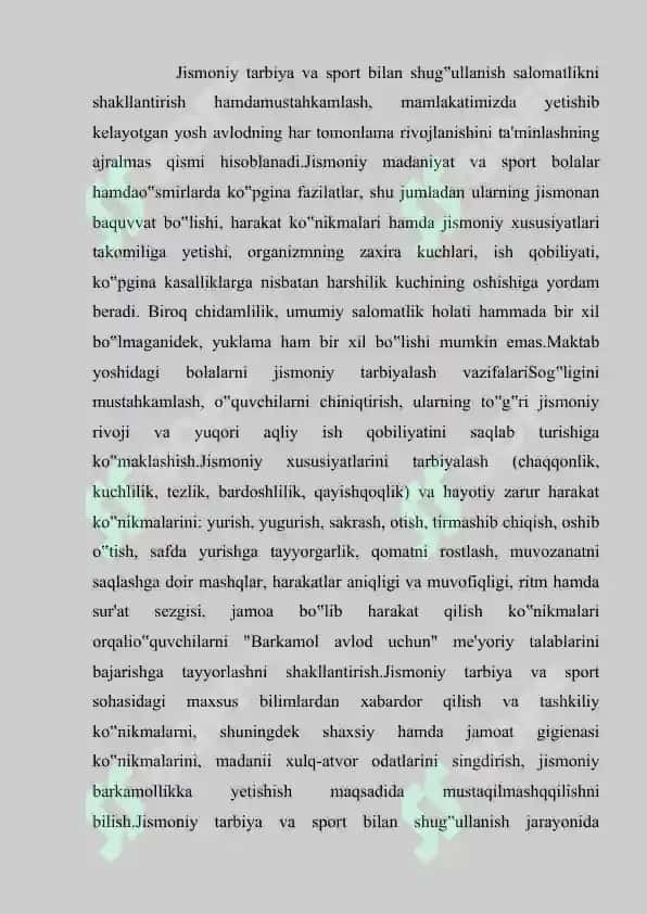 Bolalar sportini rivojlantirish 2