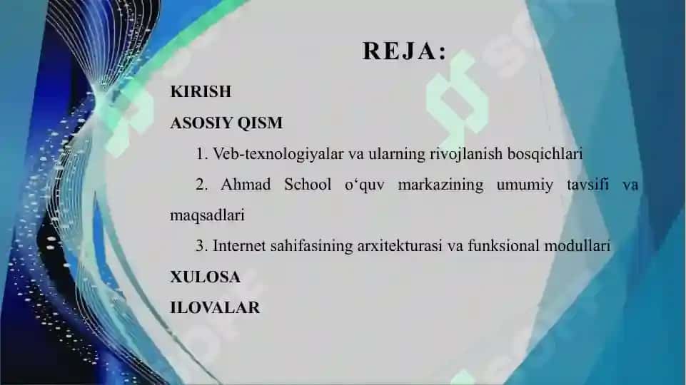 “Ahmad School” o‘quv markazining internet sahifasini ishlab chiqish 2