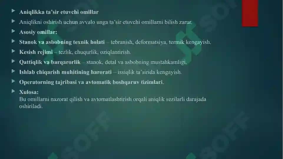 Detallarga ishlov berishda aniqlikni oshirishning zamonaviy usullari 3