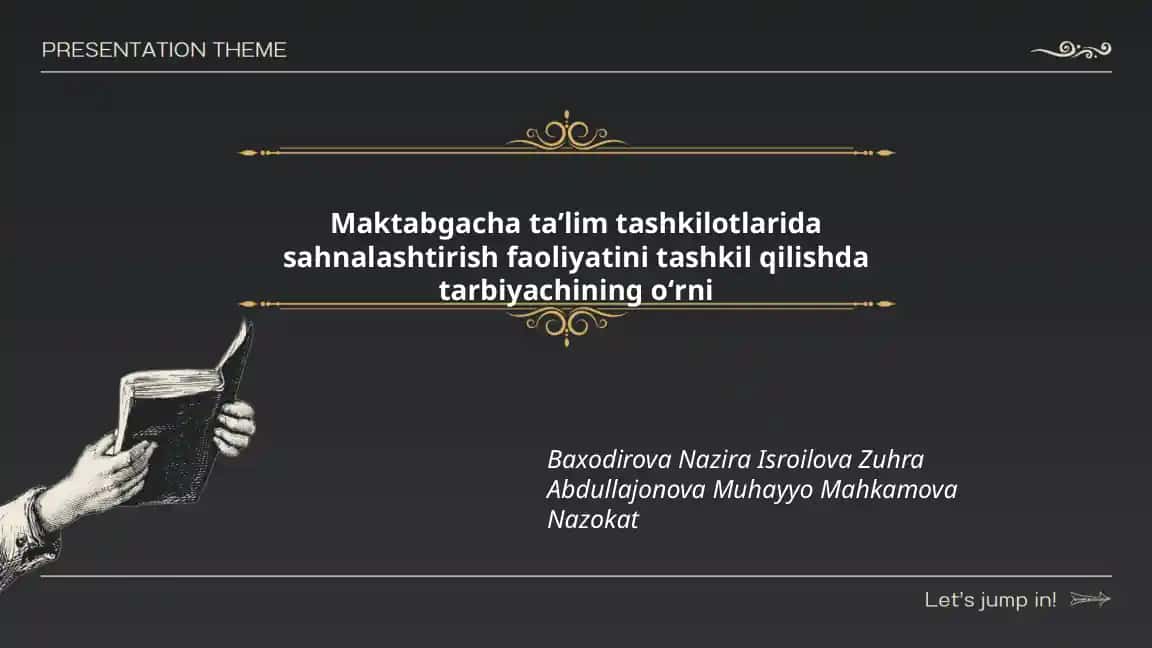 Oʻqitish faoliyatini sahnalashtirishda tarbiyachining oʻrni