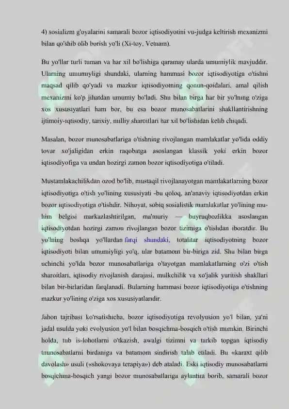 BOZOR IQTISODIYOTIGA O'TAYOTGAN DAVLATLARNI IQTISODIY RIVOJLANISH MODELLARI 3