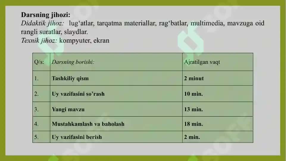 Kesmalarni teng bo’laklarga bo’lish 5