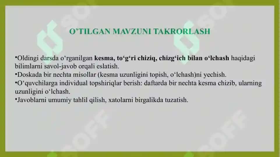 Kesmalarni teng bo’laklarga bo’lish 7