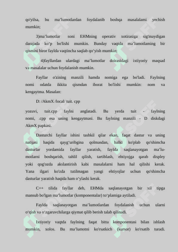 MATNLI FAYLLAR BILAN ISHLASH OPERATORLARI 3
