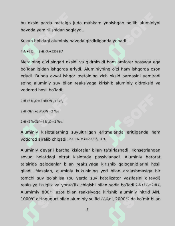 Alyuminiy, galliy, indiy birikmalari va xossalari 5
