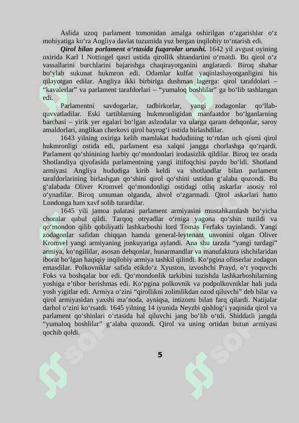 ANGLIYADA KAPITALIZMNING G’ALABA QILISHI VA INGLIZ BURJUA INQILOBI 5