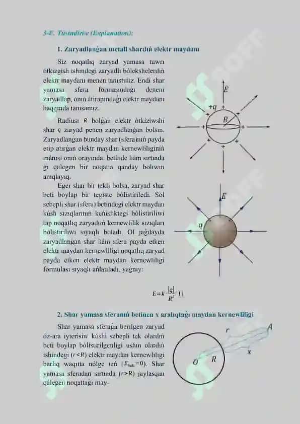 Zaryadlanǵan shardıń elektr maydanı_5E 4