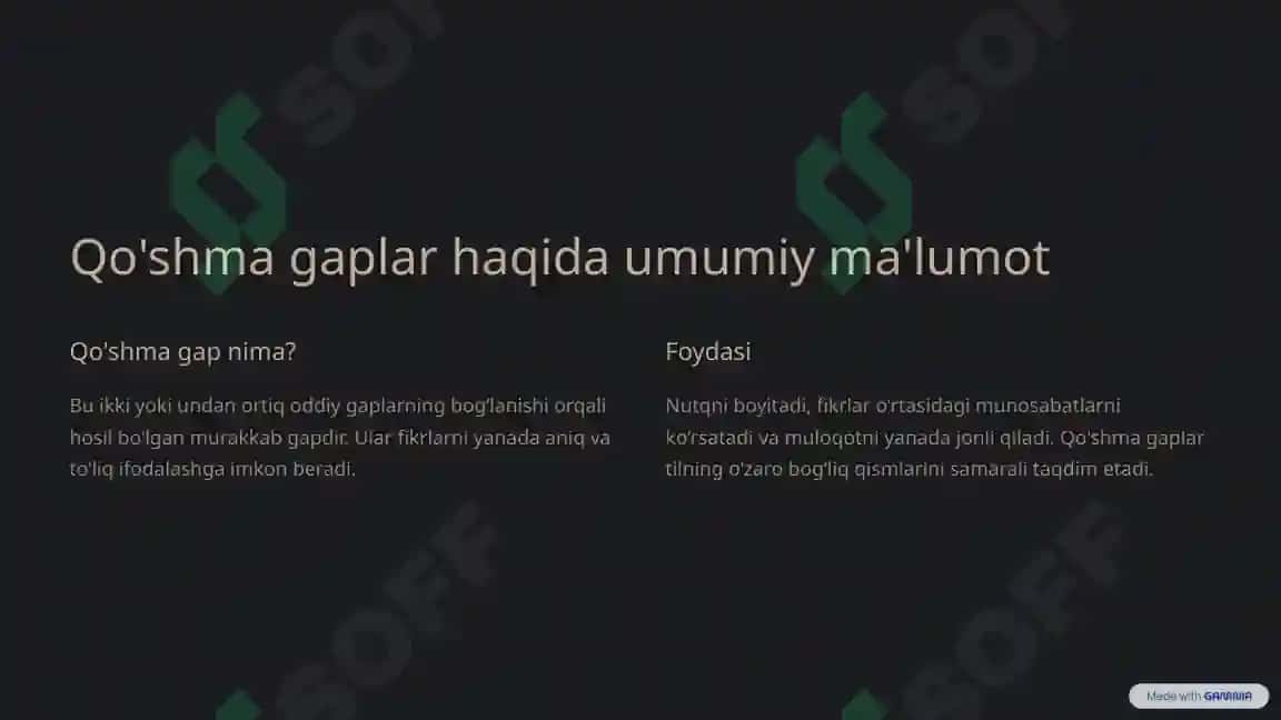 Qo'shma gaplar ta'rifi va tasnifi 2