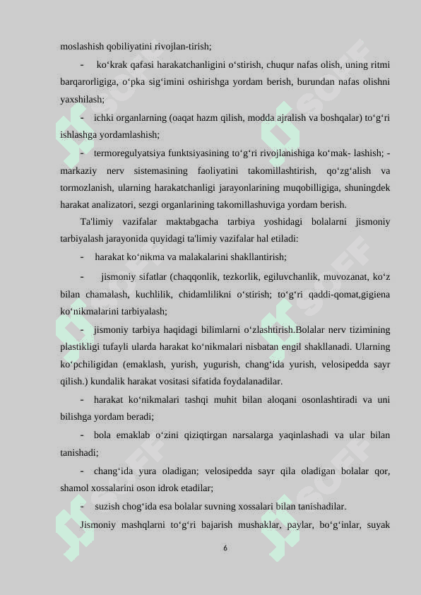 Bolalar jismoniy tarbiyasining vositalari va vazifalari 6