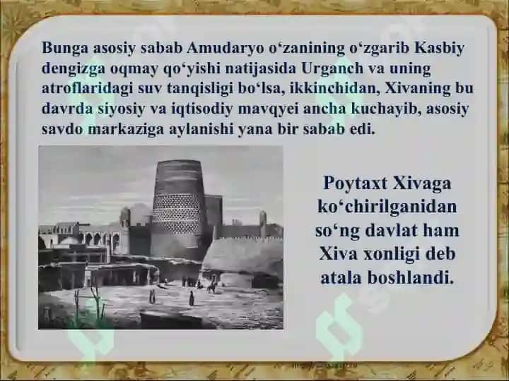 Xiva xonligida yer – suv munosabatlarining umumiy holati va dehqonchilik 6