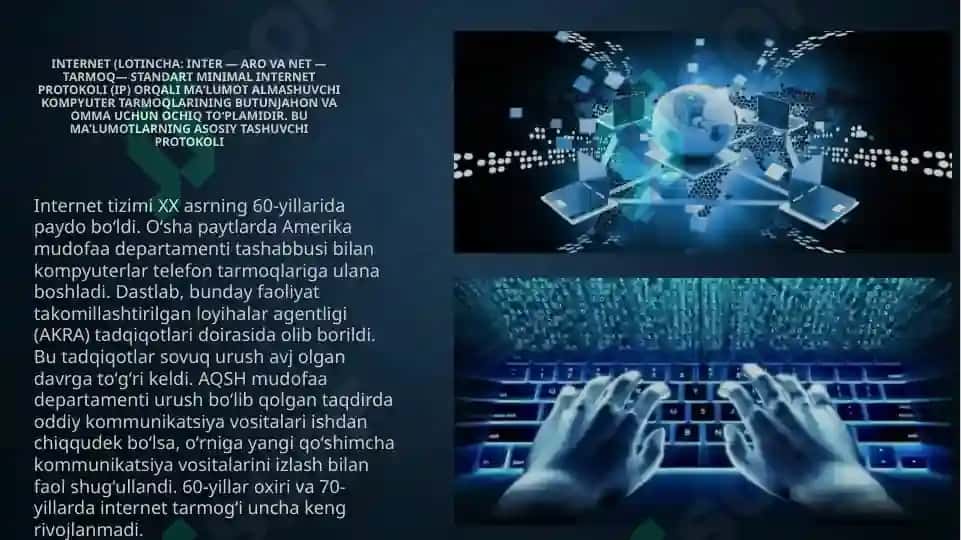INTERNET VA BUTUNJAHON INTERNET TARMOG’INING IXTIROSI 3