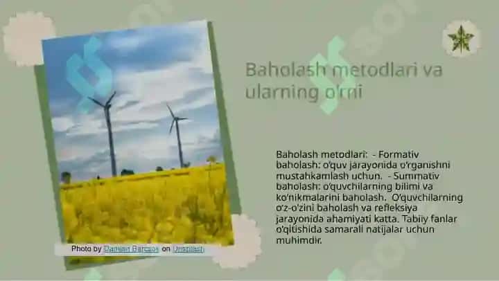 Tabiiy fanlar nazariyasi va metodikasini o‘qitish bo‘yicha o‘quvchilar bilimlarini nazorat qilish va baholash. Bilimlarni tekshirishning o‘zlashtirish yuqori bo‘lishi uchun tutgan o‘rni 4