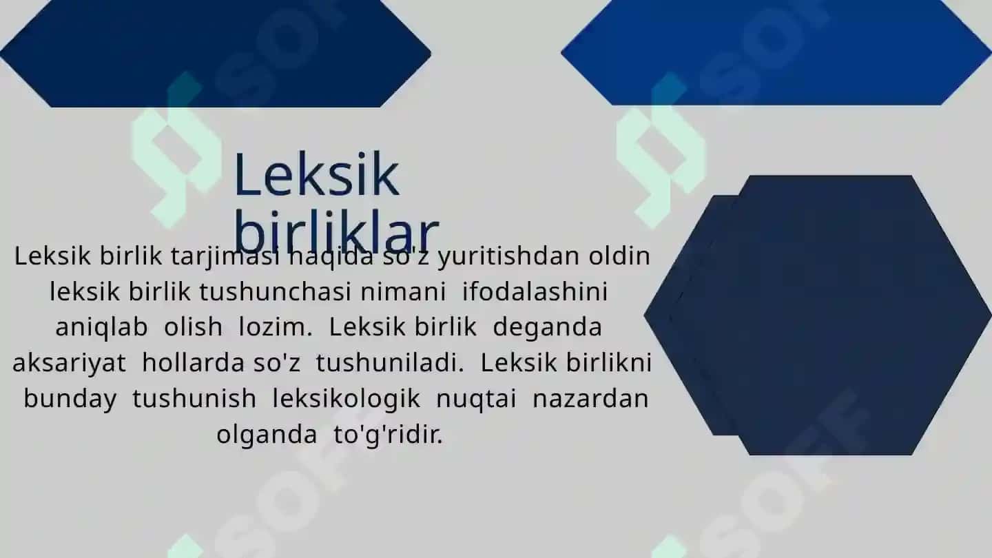 Leksik birliklar va ularni tarjimadagi ifodasi 3
