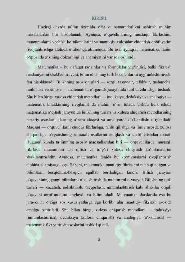Matematika o‘qitishda bilishning turlari xulosa chiqarish metodlari 3