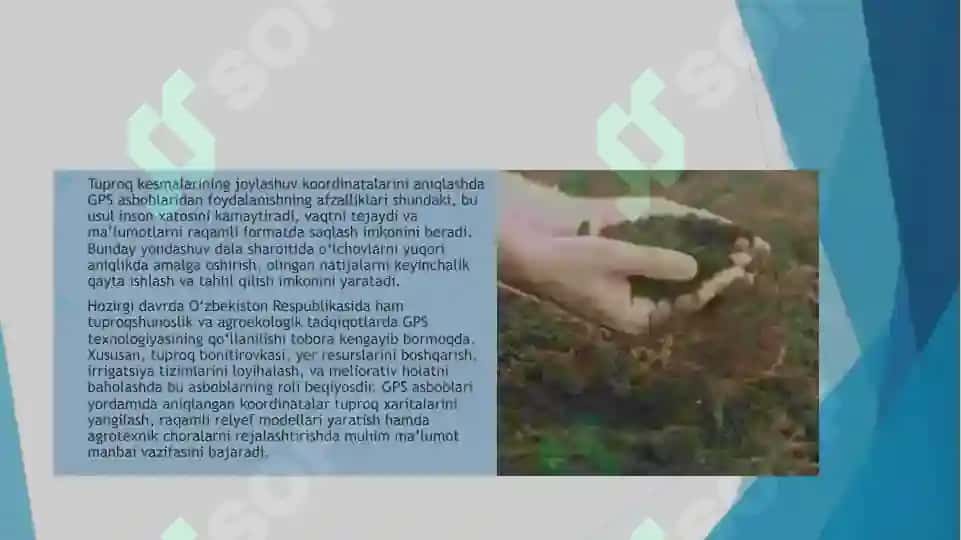 Tuproq kesmalarning geografik koordinatalarini GPS asbobi orqali aniqlashni oʻrganish 4