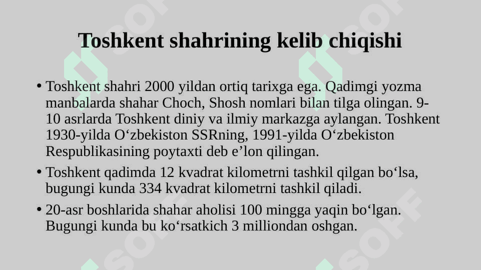 Toshkent shahar statistikasi 2