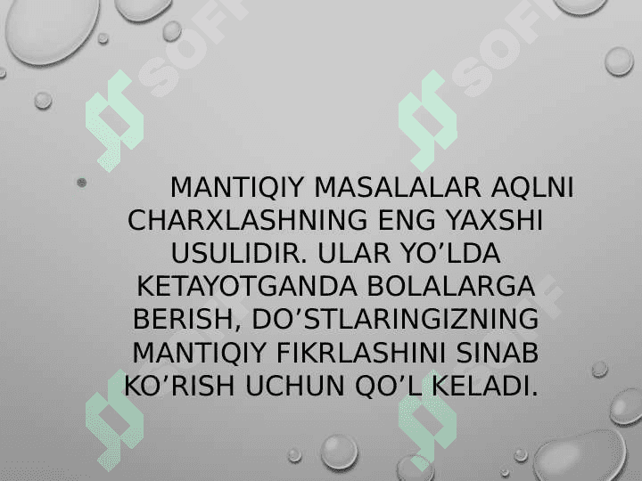 QIZIQARLI VA MANTIQIY MASALALAR 4