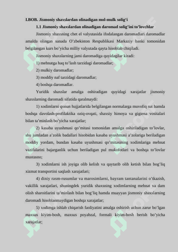 Jismoniy shaxslardan olinadigan mol-mulk soligʻi va uning ahamiyati. 5